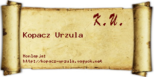 Kopacz Urzula névjegykártya